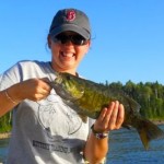 Smallmouth fish caught with signature fishing rods