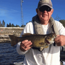 Smallmouth Bass Caught with Signature Fishing Rod