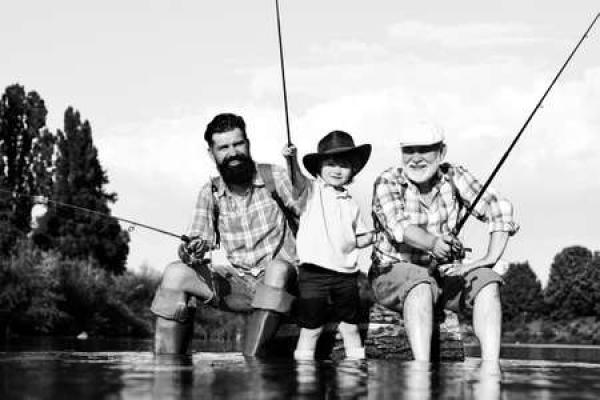 A father, son, and grandson on a fishing trip